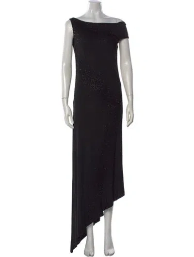 Pre-owned Donna Karan Vintage Long Dress In Black