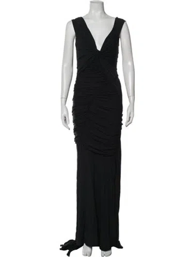 Pre-owned Donna Karan Vintage Long Dress In Black
