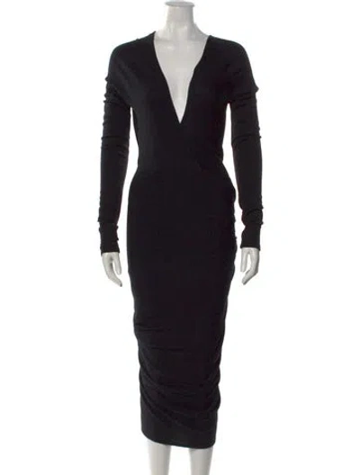 Pre-owned Donna Karan Vintage Midi Length Dress In Black
