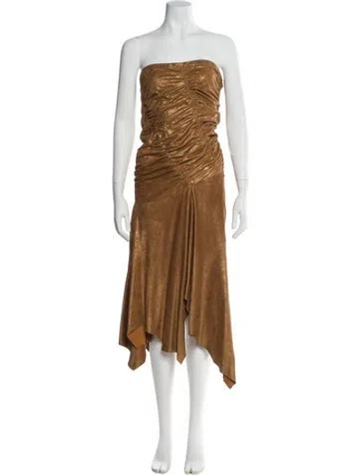 Pre-owned Donna Karan Vintage Midi Length Dress In Brown