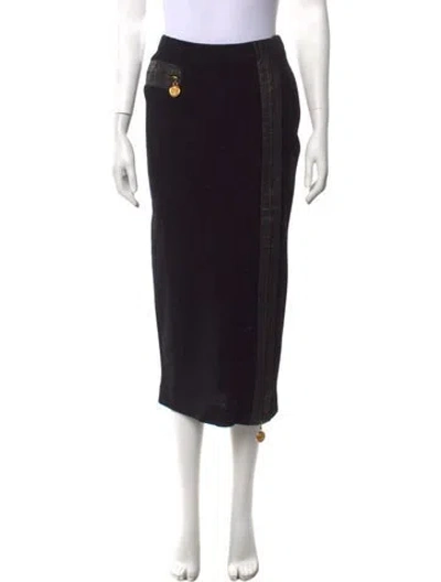 Pre-owned Donna Karan Vintage Midi Length Skirt In Black