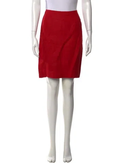 Pre-owned Donna Karan Vintage Mini Skirt In Red
