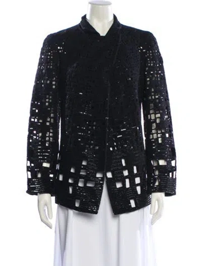 Pre-owned Donna Karan Vintage Patterned Evening Jacket In Black