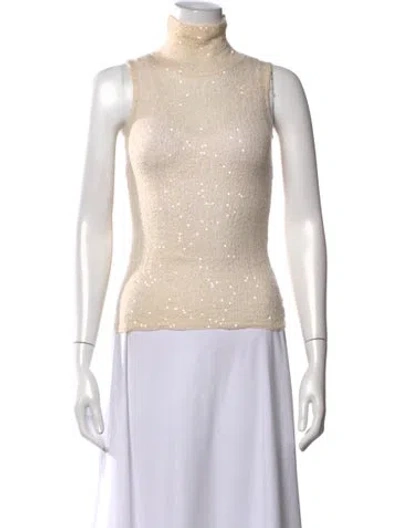 Pre-owned Donna Karan Vintage Patterned Top In Neutrals