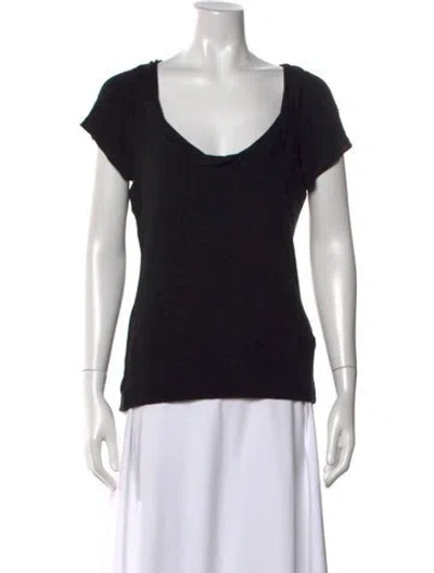 Pre-owned Donna Karan Vintage Scoop Neck T-shirt In Black