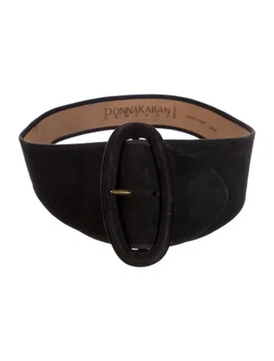Pre-owned Donna Karan Vintage Suede Belt In Black