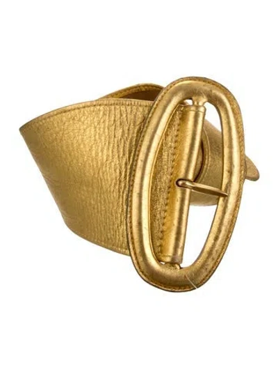 Pre-owned Donna Karan Vintage Wide Belt In Gold