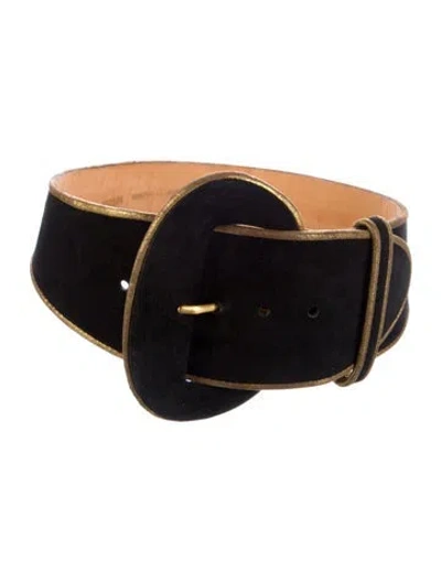 Pre-owned Donna Karan Vintage Wide Waist Belt In Black