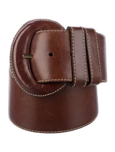 Pre-owned Donna Karan Vintage Wide Waist Belt In Brown