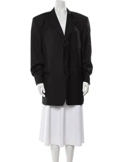 Pre-owned Donna Karan Vintage Wool Blazer In Black