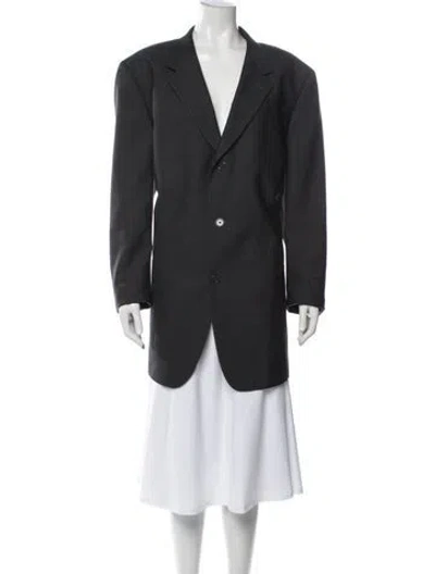 Pre-owned Donna Karan Vintage Wool Blazer In Grey