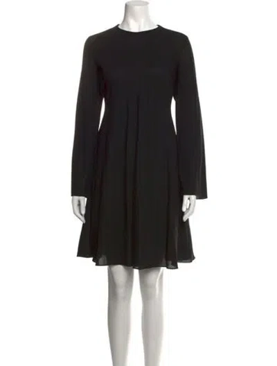 Pre-owned Donna Karan Virgin Wool Knee-length Dress In Black