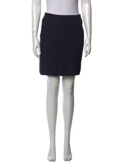 Pre-owned Donna Karan Virgin Wool Mini Skirt In Black