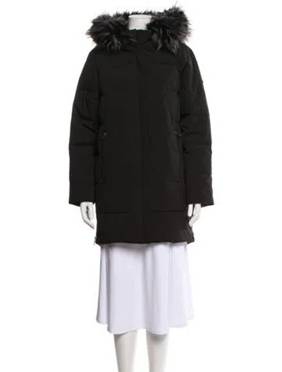 Pre-owned Donna Karan Virgin Wool Parka W/ Tags In Black