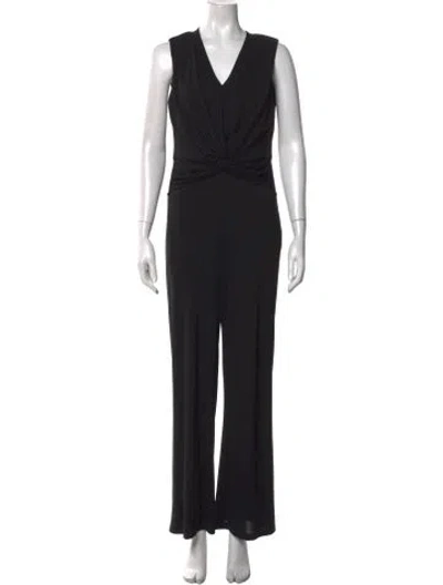 Pre-owned Donna Karan V-neck Jumpsuit In Black