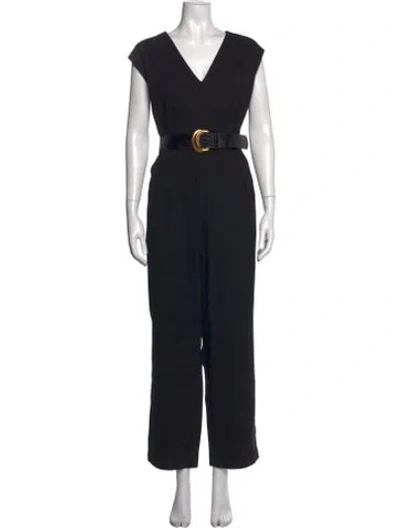 Pre-owned Donna Karan V-neck Jumpsuit W/ Tags In Black