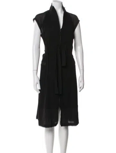 Pre-owned Donna Karan V-neck Knee-length Dress In Blue