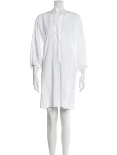 Pre-owned Donna Karan V-neck Knee-length Dress In Multi