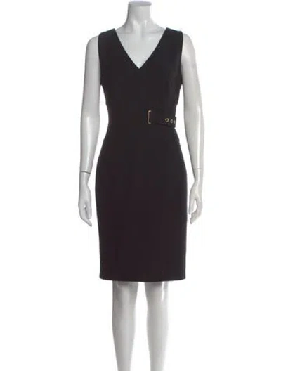 Pre-owned Donna Karan V-neck Knee-length Dress In Multi