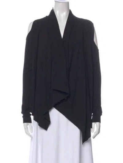 Pre-owned Donna Karan V-neck Long Sleeve Top In Blue