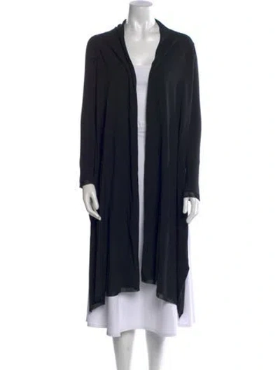Pre-owned Donna Karan V-neck Long Sleeve Tunic In Black