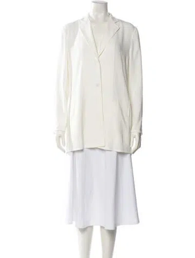 Pre-owned Donna Karan V-neck Long Sleeve Tunic In Neutral