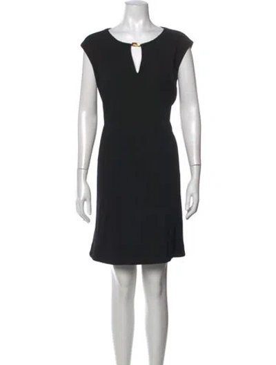 Pre-owned Donna Karan V-neck Mini Dress In Black