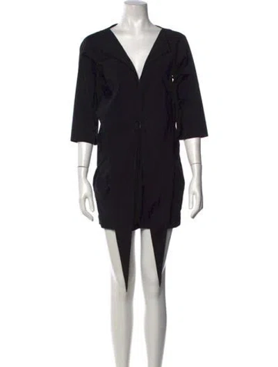 Pre-owned Donna Karan V-neck Mini Dress In Black