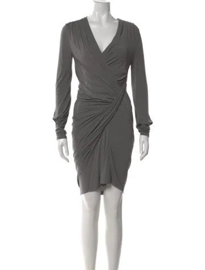Pre-owned Donna Karan V-neck Mini Dress In Neutral