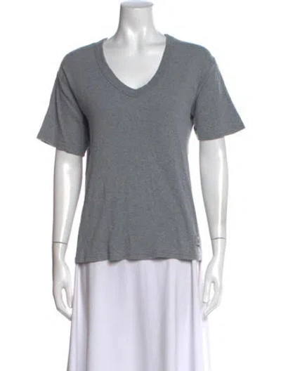 Pre-owned Donna Karan V-neck Short Sleeve T-shirt In Gray