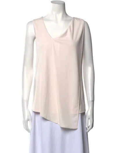 Pre-owned Donna Karan V-neck Sleeveless Blouse W/ Tags In Neutral