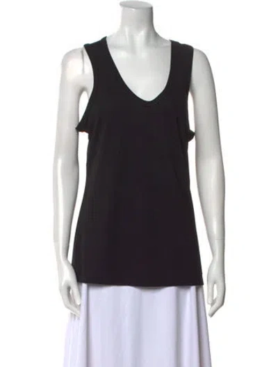 Pre-owned Donna Karan V-neck Sleeveless Top In Black