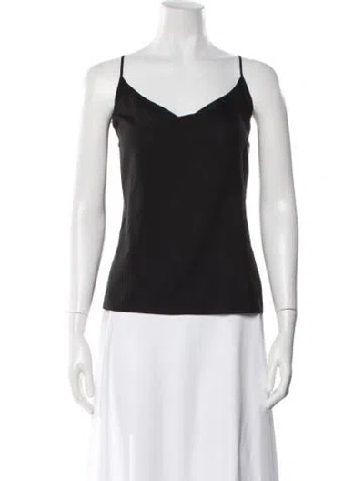 Pre-owned Donna Karan V-neck Sleeveless Top In Black