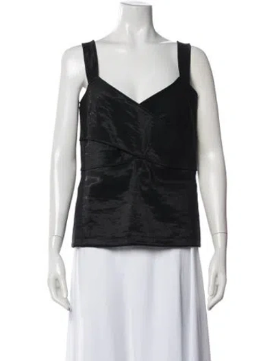 Pre-owned Donna Karan V-neck Sleeveless Top In Blue