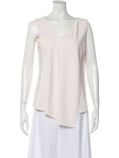 Pre-owned Donna Karan V-neck Sleeveless Top In Neutral