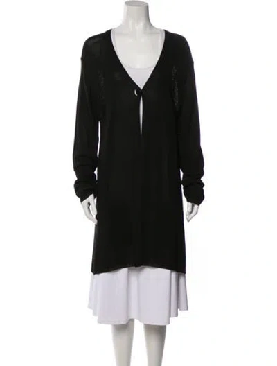 Pre-owned Donna Karan V-neck Sweater In Black
