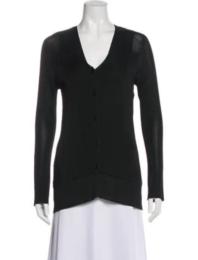 Pre-owned Donna Karan V-neck Sweater In Black