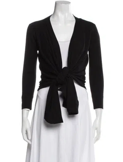 Pre-owned Donna Karan V-neck Sweater In Black