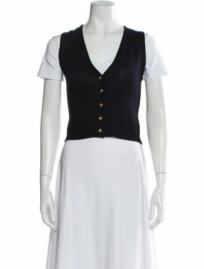 Pre-owned Donna Karan V-neck Sweater In Black