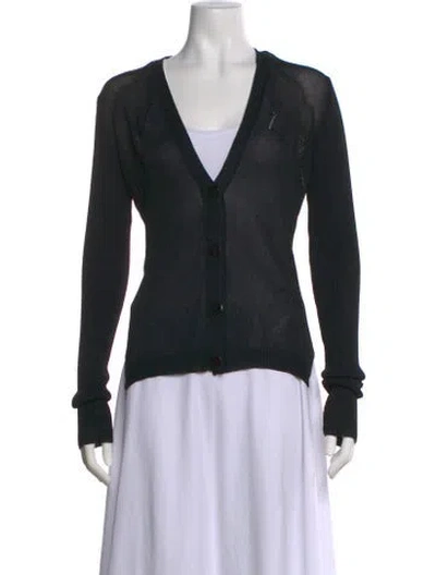 Pre-owned Donna Karan V-neck Sweater In Black