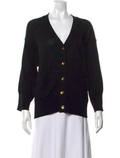 Pre-owned Donna Karan V-neck Sweater In Black