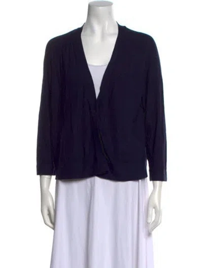 Pre-owned Donna Karan V-neck Sweater In Blue