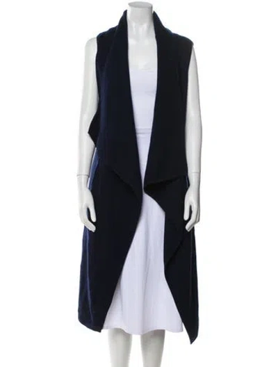 Pre-owned Donna Karan V-neck Sweater In Blue