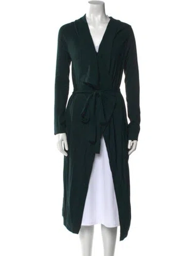 Pre-owned Donna Karan V-neck Sweater In Green