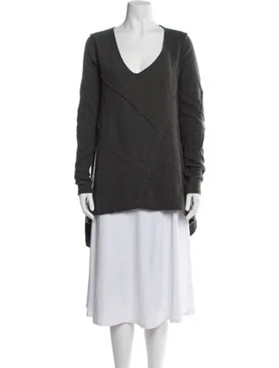 Pre-owned Donna Karan V-neck Sweater In Grey