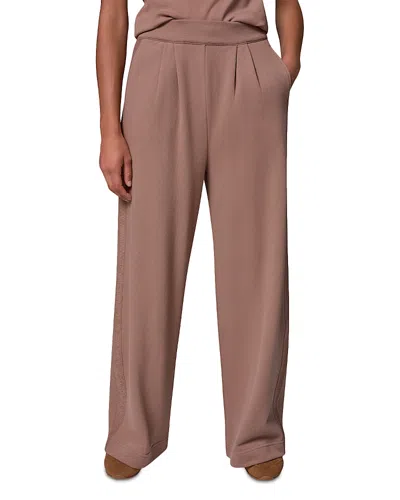 Donna Karan Weekend Cotton High Rise Wide Leg Pants In Nude