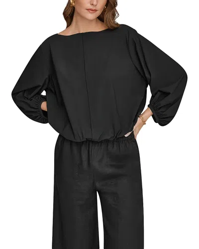 Donna Karan Weekend Donna Karan Balloon Sleeve Top In Black