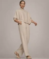 Donna Karan Weekend Donna Karen Weekend Womens Mock Neck Sweater Ribbed Pull On Pants In White