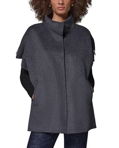 Donna Karan Weekend Double Face Cape Coat In Blue