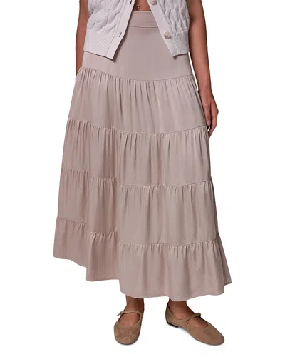 Donna Karan Weekend Satin Tiered Prairie Skirt In Pink